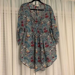 Laralette floral sheer tunic blouse - Size 3X